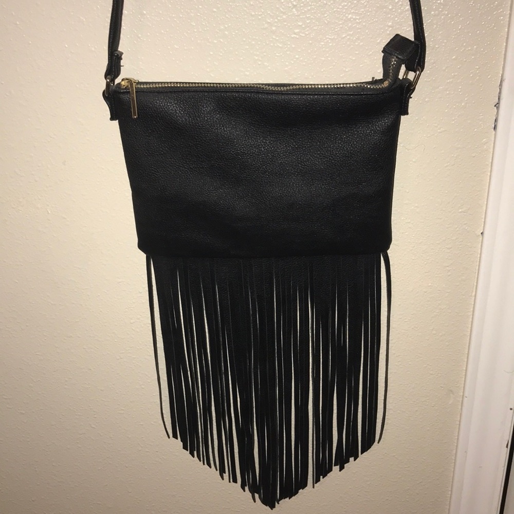 Black H&M Fringed Bag